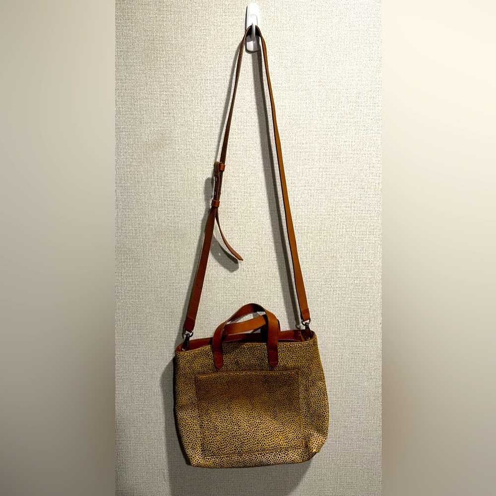 Madewell The Zip Top Small Transport Crossbody Bag Spotted Calf Hair Edition